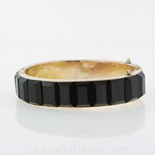 Black Onyx and Enamel Mourning Bracelet Main View