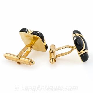 Black Onyx and Gold Cufflinks