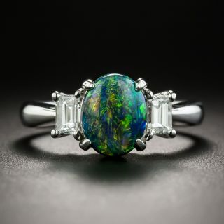 Black Opal and Diamond RIng - 1