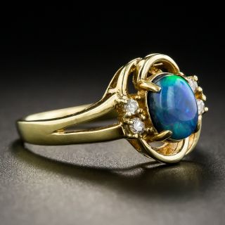 Black Opal with Diamond Accents Ring