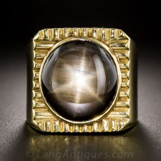 Black Star Sapphire Unisex Ring