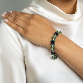 Black Starr and Frost Art Deco Suffragette Bracelet 