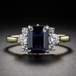 Black Starr & Frost Sapphire and Diamond Ring 