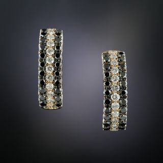 Black & White Diamond 18K Rose Gold Earrings - 1