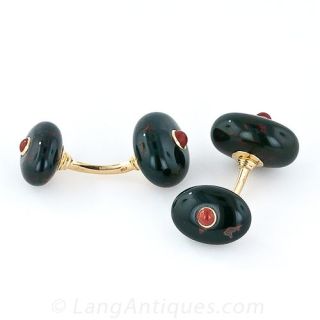 Bloodstone and Jasper Cufflinks