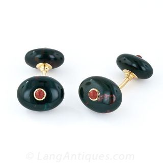 Bloodstone and Jasper Cufflinks