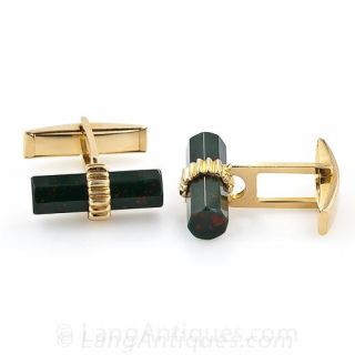 Bloodstone Cylinder Cufflinks