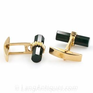 Bloodstone Cylinder Cufflinks