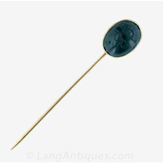Bloodstone Scarab Stickpin Main View