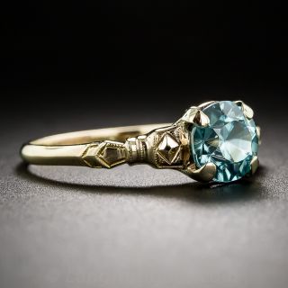 Blue Zircon Art Deco Ring 