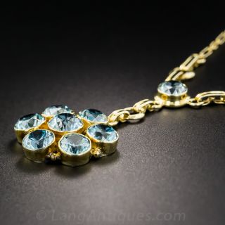Blue Zircon Pendant Necklace