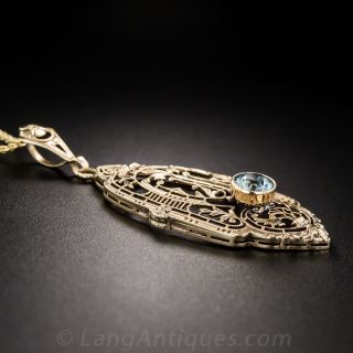 Blue Zircon Pendant Necklace