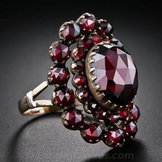Bohemian Garnet  Antique Ring