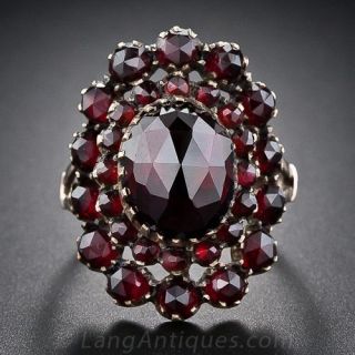 Bohemian Garnet  Antique Ring