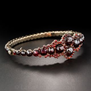 Bohemian Garnet Bangle Bracelet