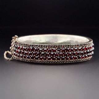 Bohemian Garnet Bangle Bracelet - 1