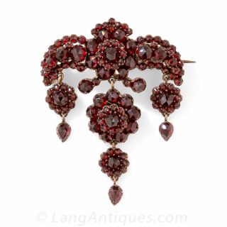 Bohemian Garnet Chandelier Brooch