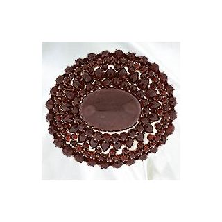 Bohemian Garnet Circular Cluster Pin