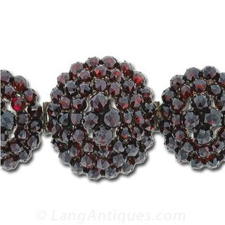 Bohemian Garnet Cluster Bracelet