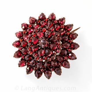 Bohemian Garnet Cluster Brooch