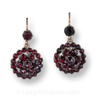 Bohemian Garnet Cluster Earrings