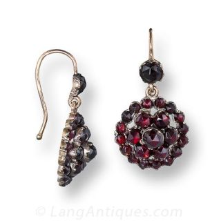 Bohemian Garnet Cluster Earrings