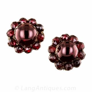 Bohemian Garnet Cluster Earrings