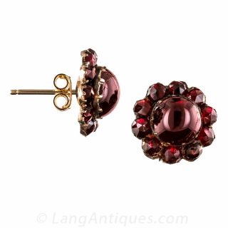 Bohemian Garnet Cluster Earrings