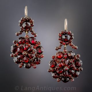 Bohemian Garnet Cluster Earrings
