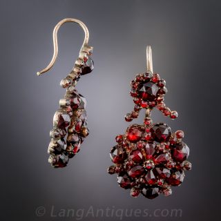 Bohemian Garnet Cluster Earrings