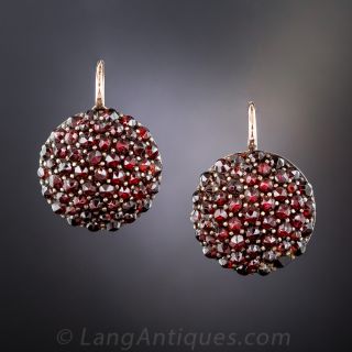 Bohemian Garnet Cluster Earrings