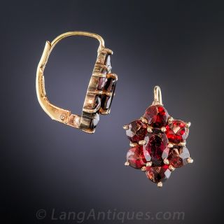 Bohemian Garnet Cluster Earrings