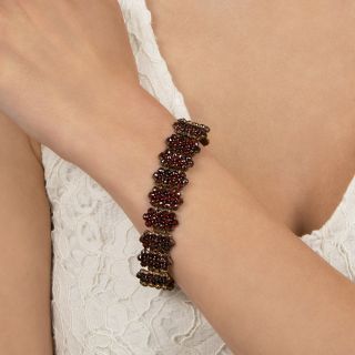 Bohemian Garnet Cluster Link Bracelet