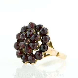 Bohemian Garnet Cluster Ring