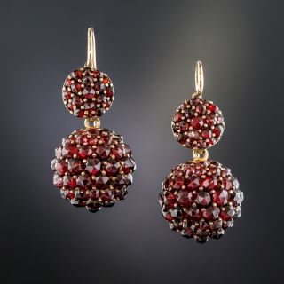 Bohemian Garnet Drop Earrings - 1