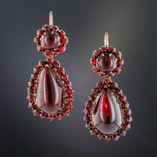 Bohemian Garnet Drop Earrings - 1