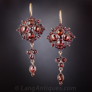 Bohemian Garnet Drop Earrings