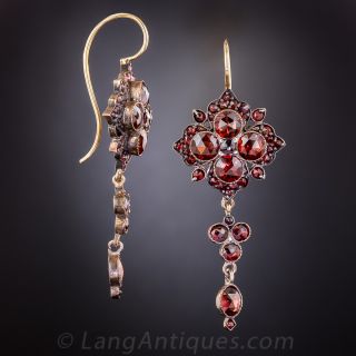 Bohemian Garnet Drop Earrings