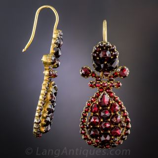 Bohemian Garnet Drop Earrings