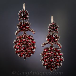 Bohemian Garnet Drop Earrings