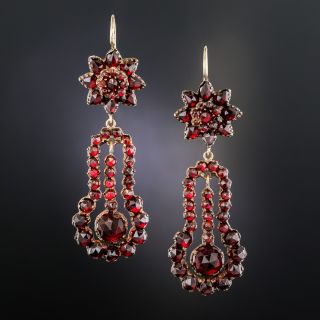 Bohemian Garnet Drop Earrings - 1