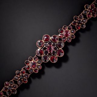 Bohemian Garnet Floral Bracelet - 1