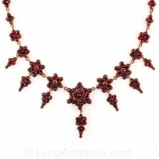 Bohemian Garnet Fringe Necklace