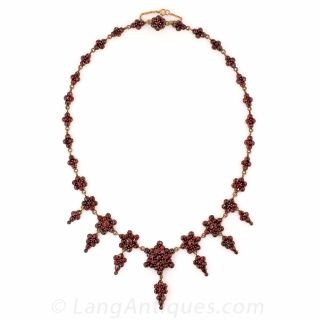 Bohemian Garnet Fringe Necklace