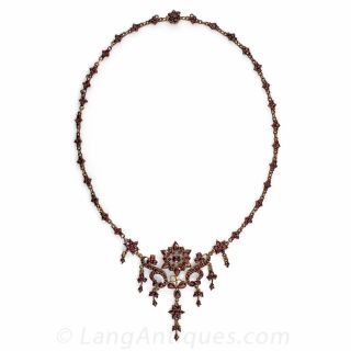 Bohemian Garnet Fringe Necklace