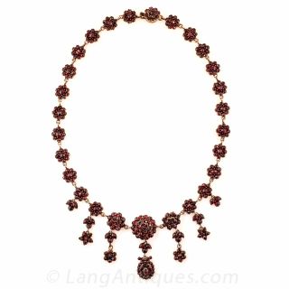 Bohemian Garnet Fringe Necklace