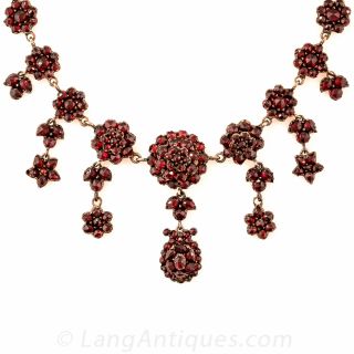 Bohemian Garnet Fringe Necklace
