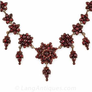 Bohemian Garnet Fringe Necklace