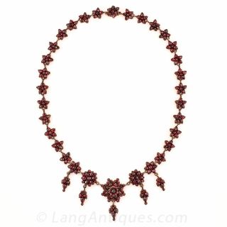 Bohemian Garnet Fringe Necklace