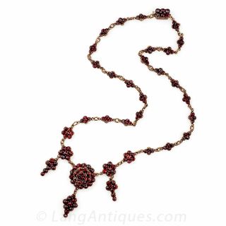 Bohemian Garnet Fringe Necklace